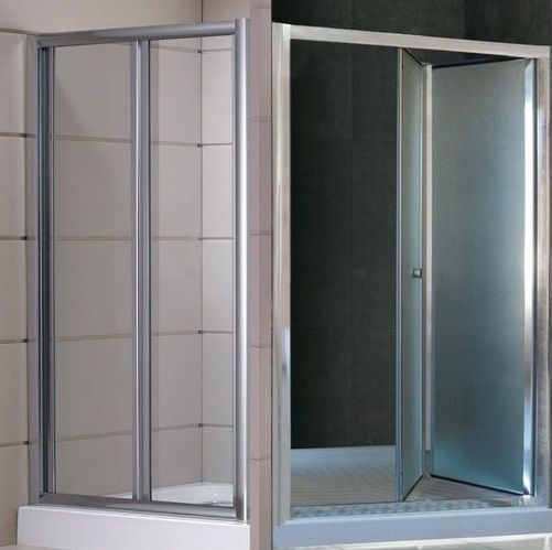Porta doccia per nicchia a soffietto apertura a libro cristallo opaco o trasparente PR010